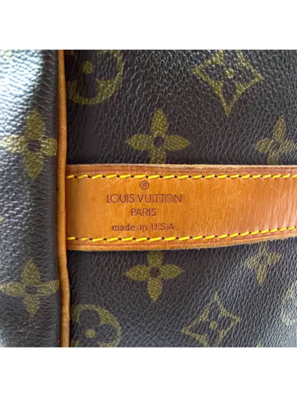 Louis Vuitton Keepall Bandouliere 60 Monogram Leather Brown Boston Bag Gold - Picture 4 of 15